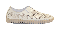 Slip-on in pelle laserata Panna